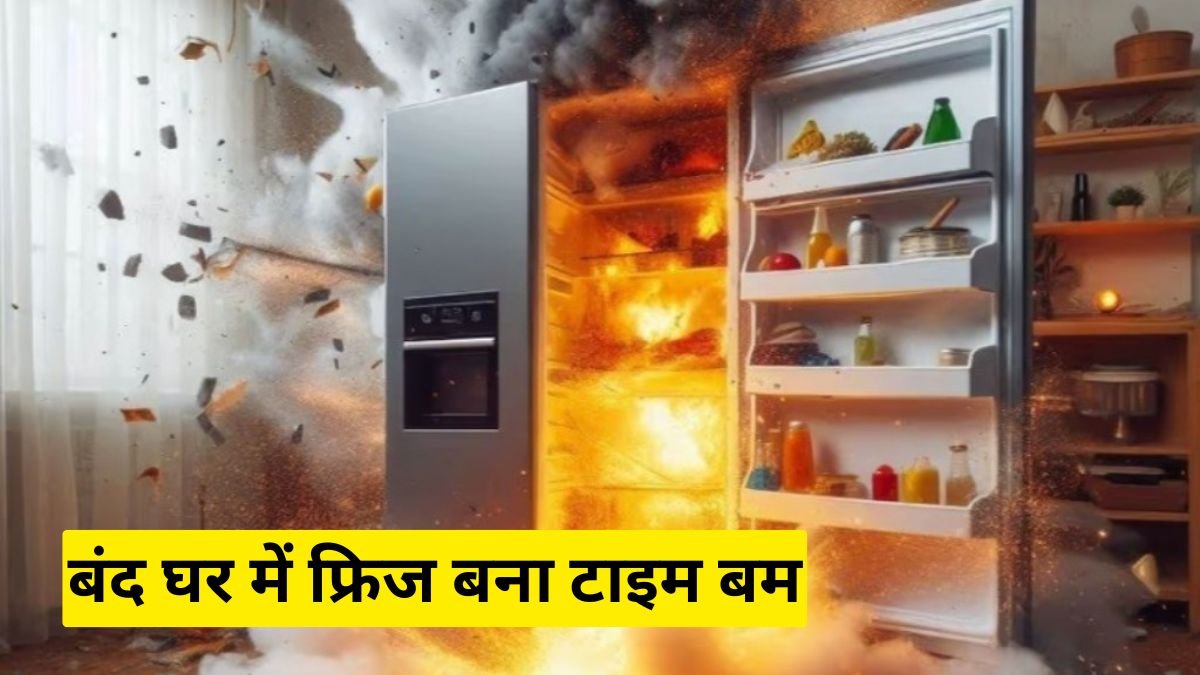 बंद घर में फ्रिज बना टाइम बम, जोरदार धमाके के बाद चार मकानों में लगी आग