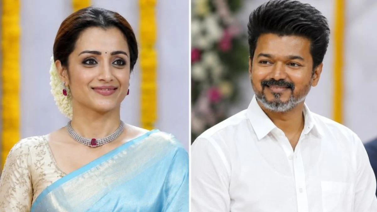 विजय के शपथ समारोह में Trisha Krishnan Silk Saree लुक ने लूटी महफिल, फैंस बोले बेहद रॉयल