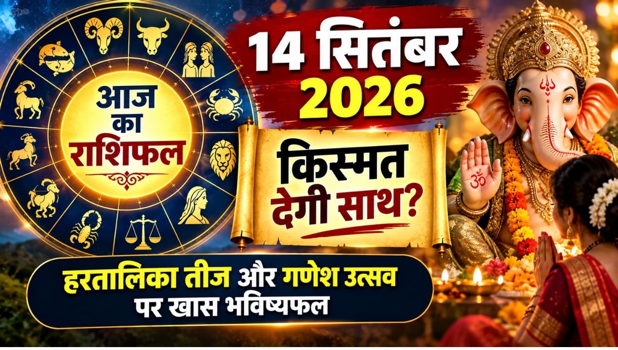 14 सितंबर का राशिफल: हरतालिका तीज और गणेश उत्सव पर इन राशियों की चमकेगी किस्मत, जानें आज का हाल