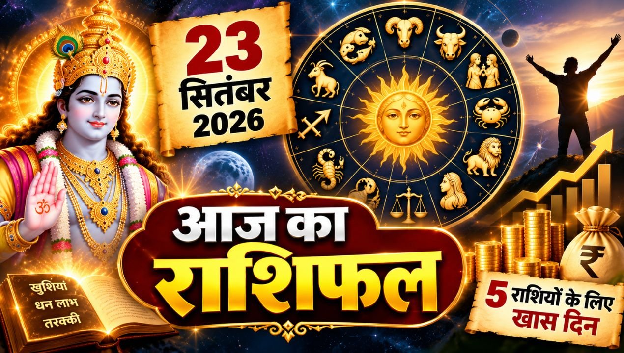 23 सितंबर का आज का राशिफल: 5 राशियों पर बरसेगी खुशियां, धन लाभ और करियर में तरक्की के बन रहे खास योग
